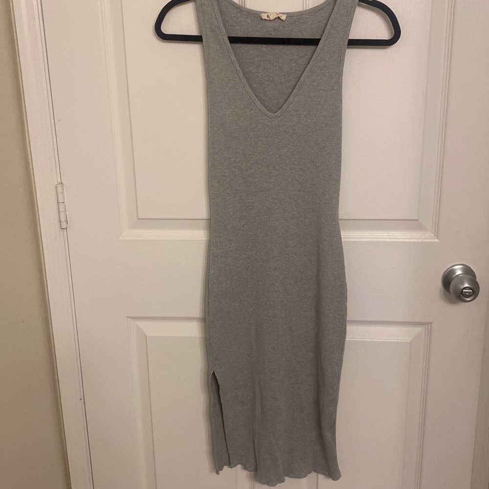 Gray form fitting dress